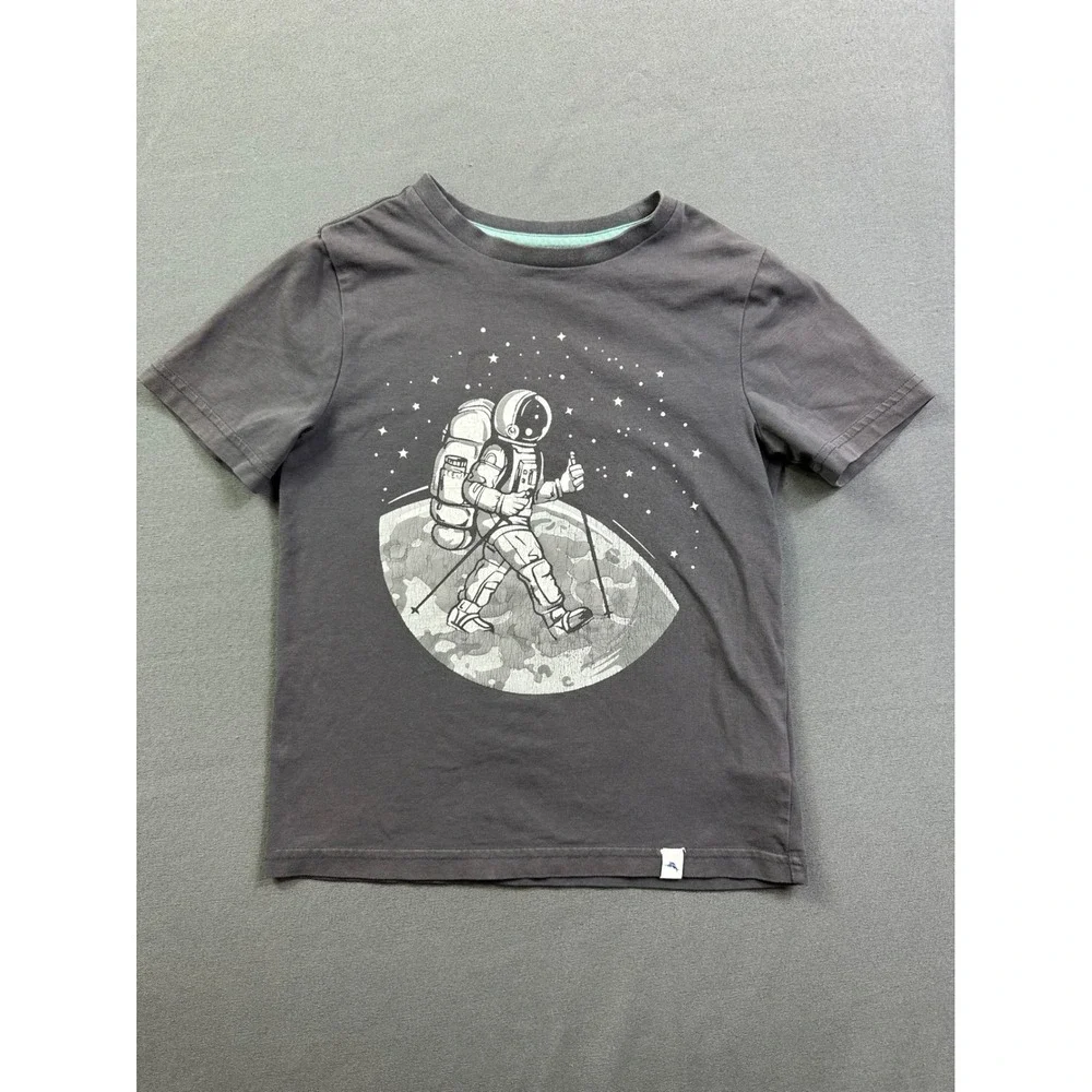 Tommy Bahama Kids Astronaut Moon Graphic T-Shirt Gray Size S 5/6 Space Tee‎